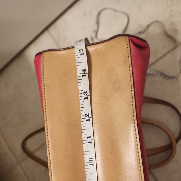 Antonio Melani Color Block Shoulder Bag Purse Tan Pink Large  #O - Picture 12 of 15